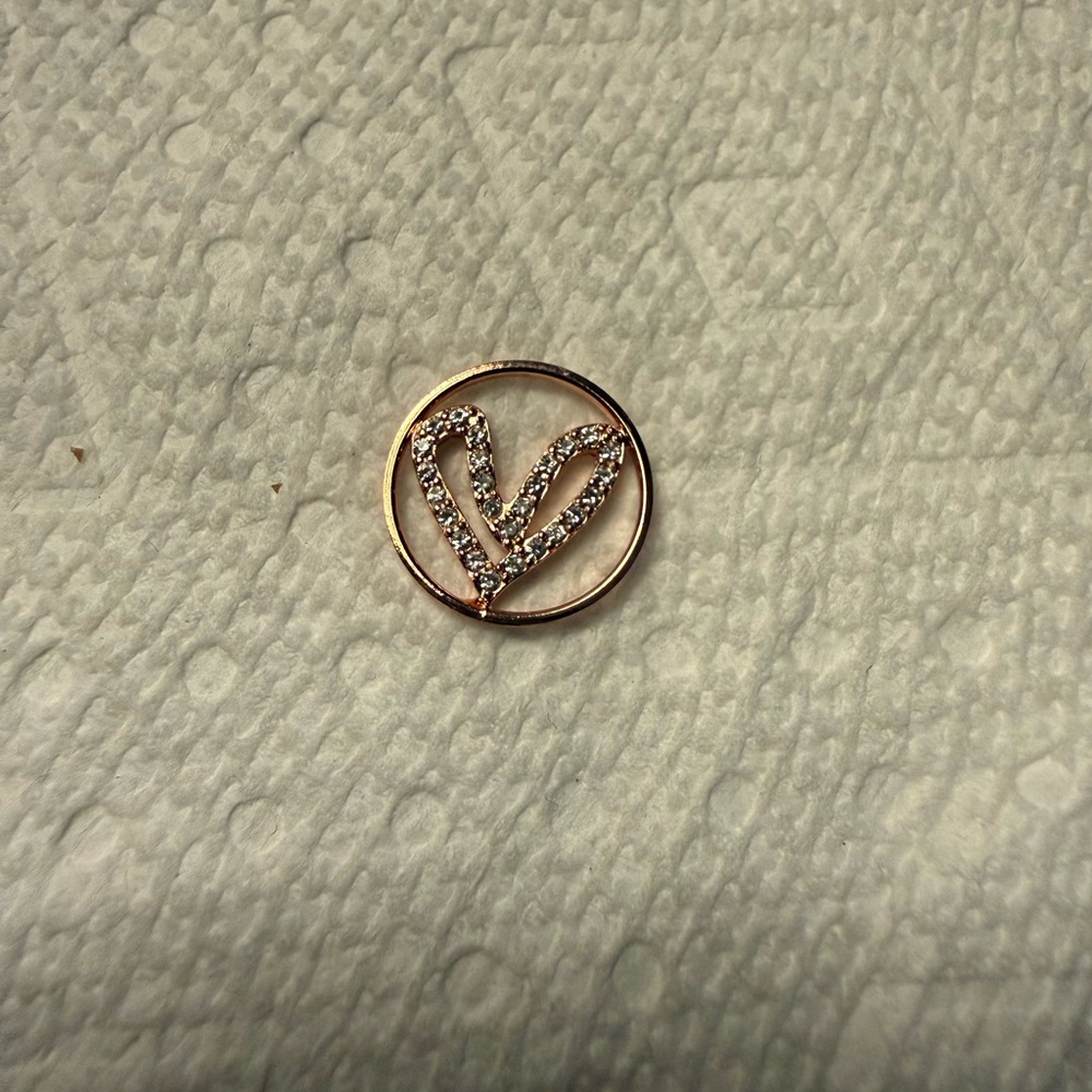Origami Owl Medium Rose Gold Heart Window Plate